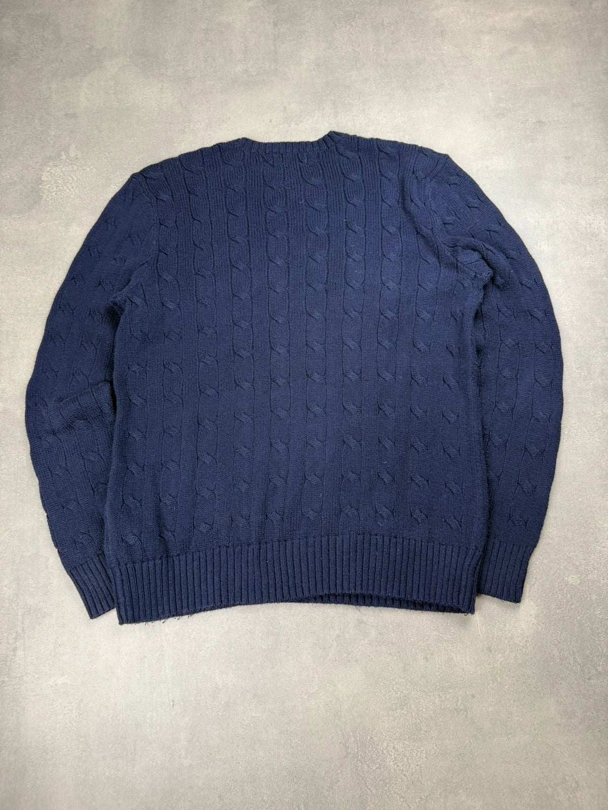 Ralph Lauren Cable Knit Sweater – Dunkelblau – Größe S