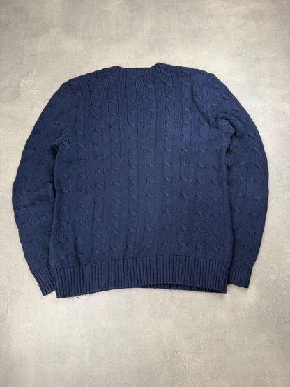 Ralph Lauren Cable Knit Sweater – Dunkelblau – Größe S