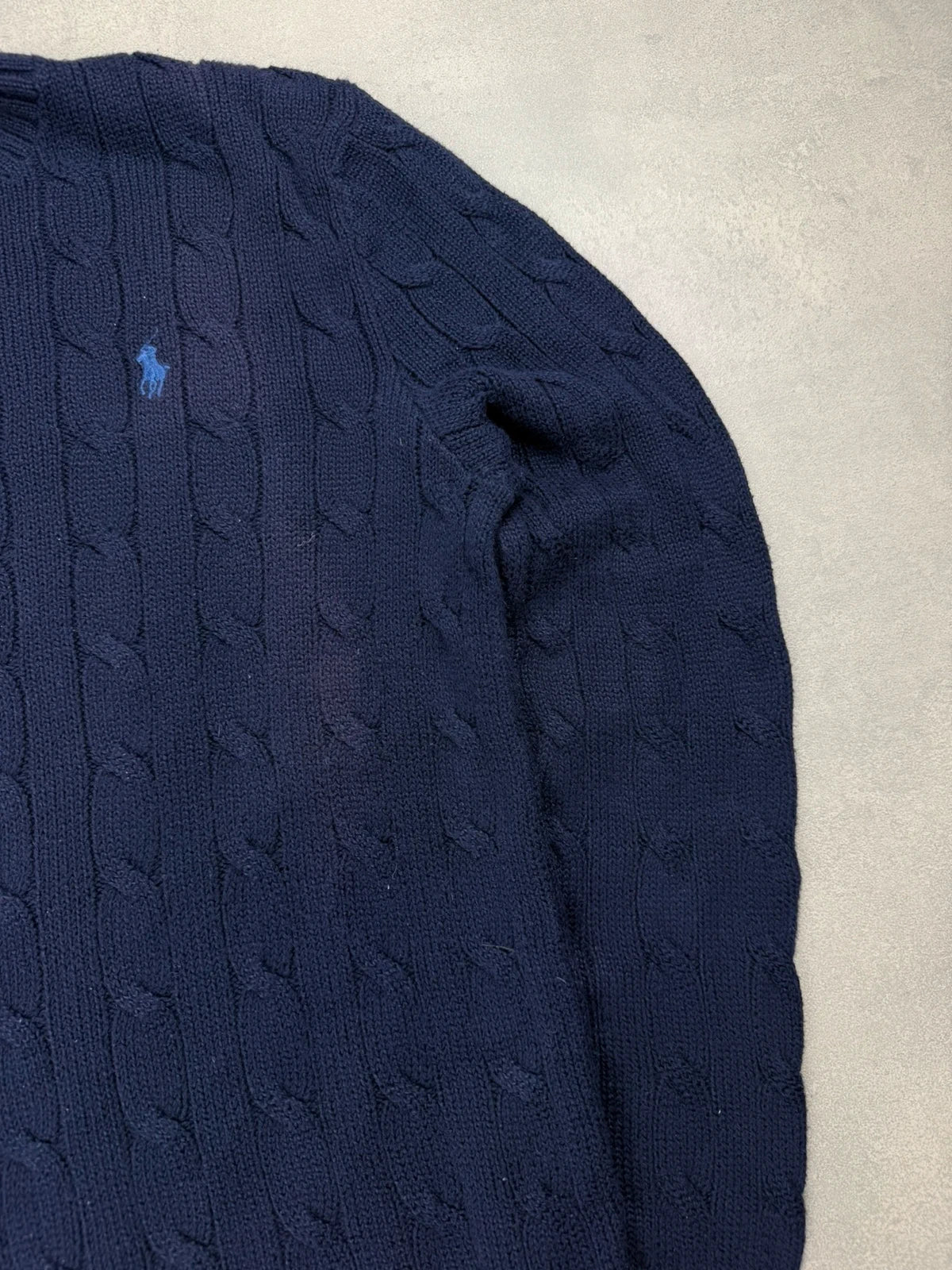 Ralph Lauren Cable Knit Sweater – Dunkelblau – Größe S