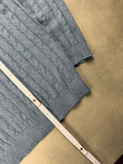 Lyle & Scott Cable Knit Sweater – Blau – Größe M
