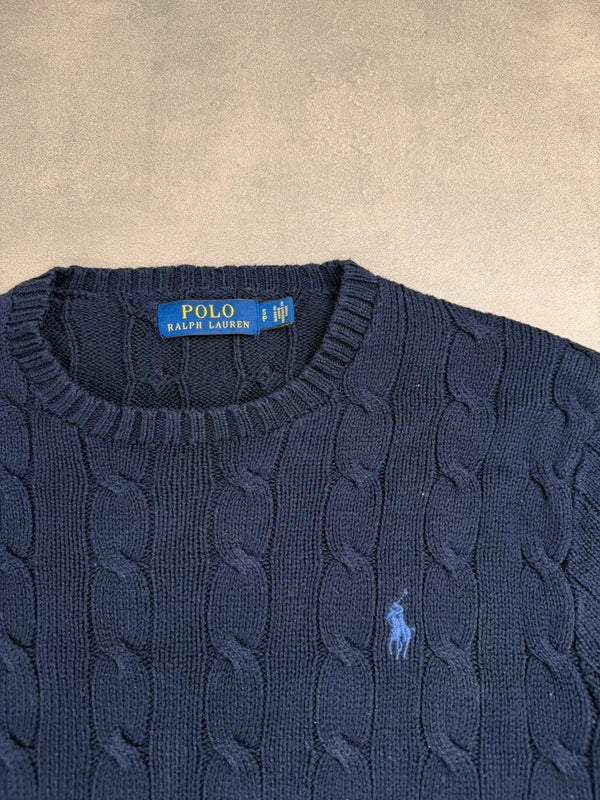 Ralph Lauren Cable Knit Sweater – Marineblau – Größe S