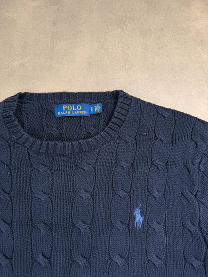 Ralph Lauren Cable Knit Sweater – Marineblau – Größe S