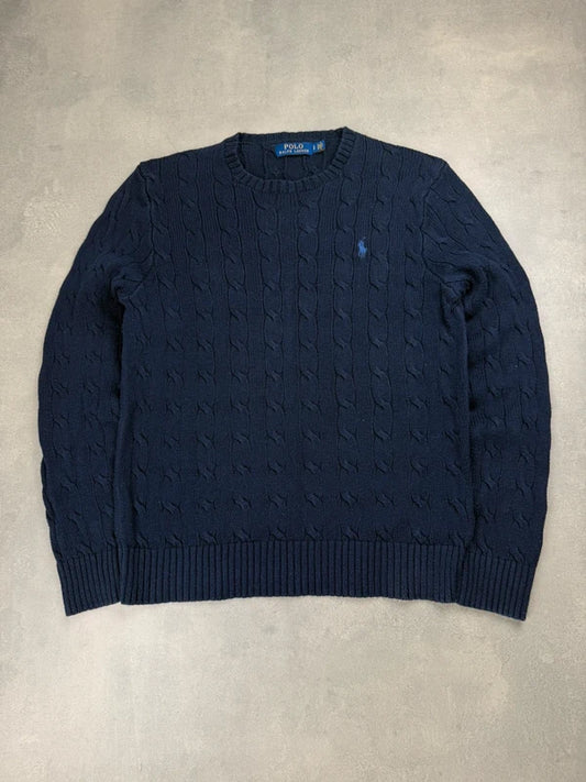 Ralph Lauren Cable Knit Sweater – Marineblau – Größe S