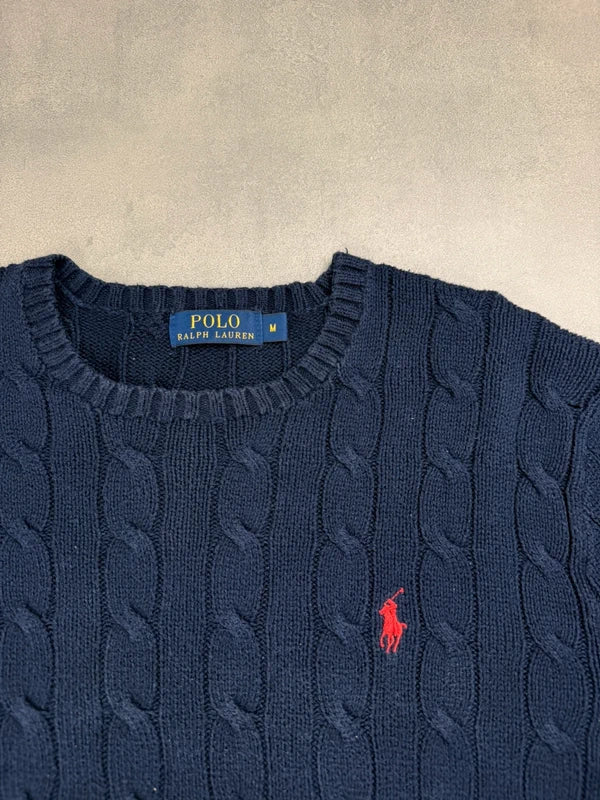 Ralph Lauren Cable Knit Sweater – Marineblau – Größe M