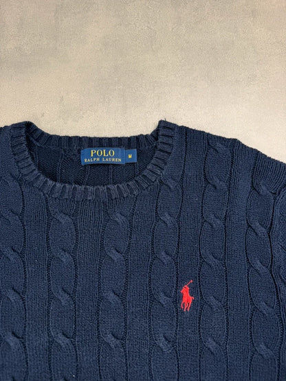 Ralph Lauren Cable Knit Sweater – Marineblau – Größe M