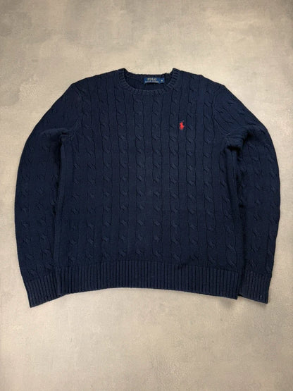Ralph Lauren Cable Knit Sweater – Marineblau – Größe M