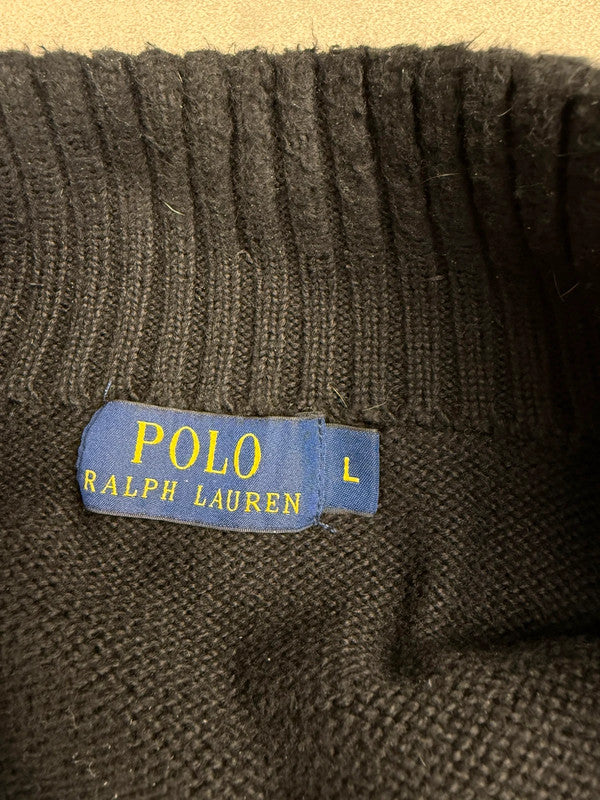 Ralph Lauren Quarter Zip Sweater – Schwarz – Größe L