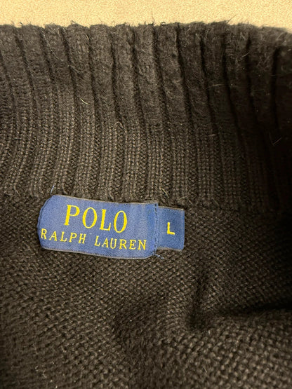 Ralph Lauren Quarter Zip Sweater – Schwarz – Größe L