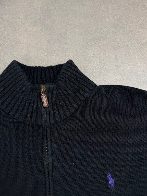 Ralph Lauren Quarter Zip Sweater – Schwarz – Größe L