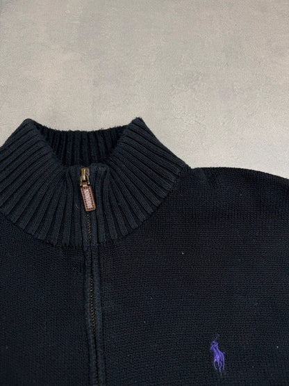 Ralph Lauren Quarter Zip Sweater – Schwarz – Größe L