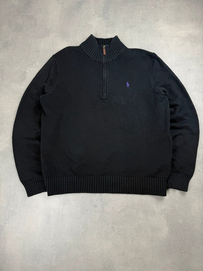 Ralph Lauren Quarter Zip Sweater – Schwarz – Größe L