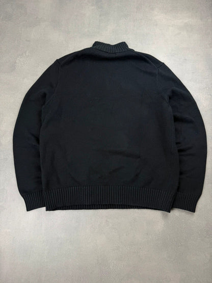 Ralph Lauren Quarter Zip Sweater – Schwarz – Größe L