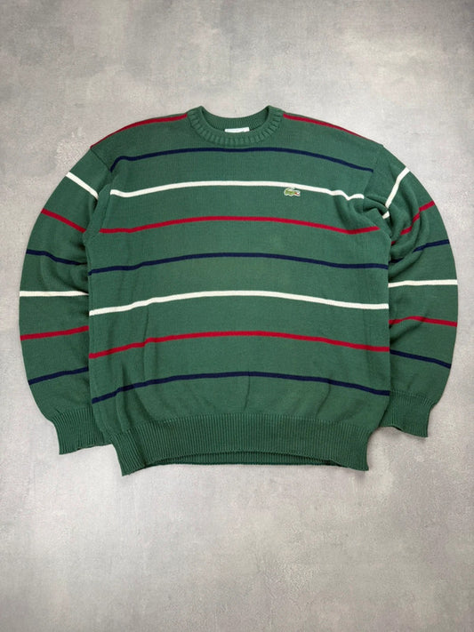 Lacoste Sweater – Grün – Gestreift – Größe L