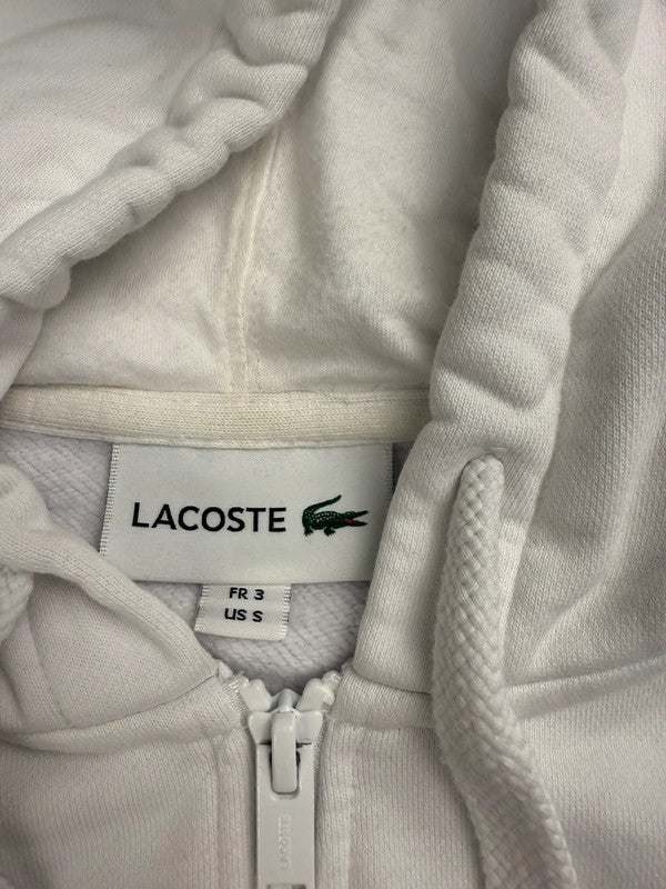 Lacoste Full Zip Hoodie – Weiß Blau – Größe S