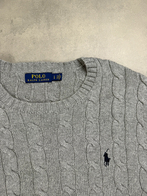 Ralph Lauren Cable Knit Sweater – Grau – Größe L
