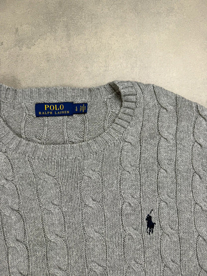 Ralph Lauren Cable Knit Sweater – Grau – Größe L