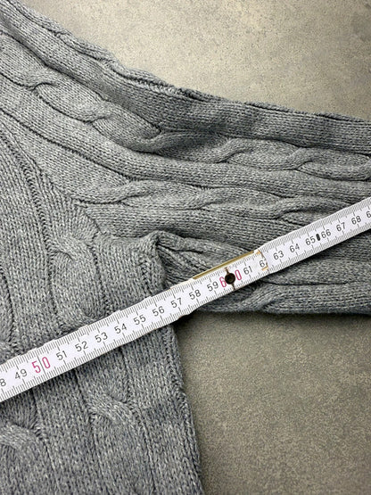 Ralph Lauren Cable Knit Sweater – Grau – Größe L