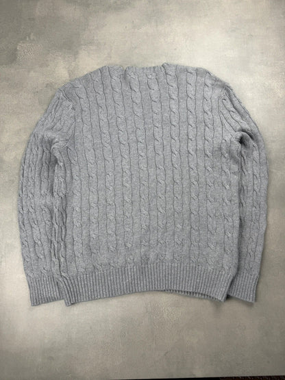 Ralph Lauren Cable Knit Sweater – Grau – Größe L