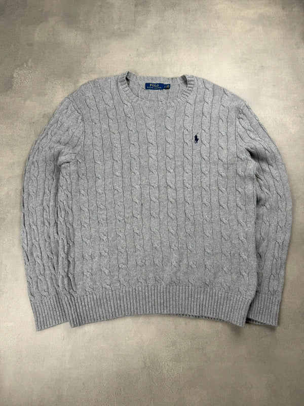 Ralph Lauren Cable Knit Sweater – Grau – Größe L