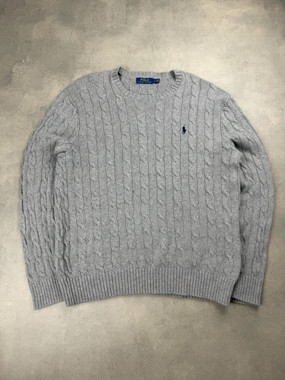 Ralph Lauren Cable Knit Sweater – Grau – Größe L