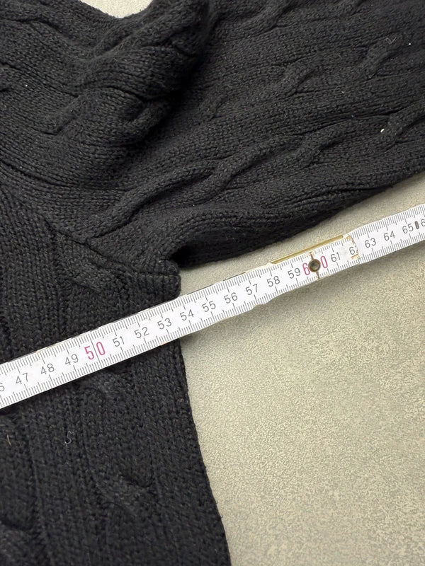 Zopfstrick Sweater – Schwarz – Größe M