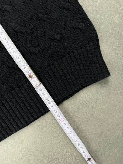 Zopfstrick Sweater – Schwarz – Größe M