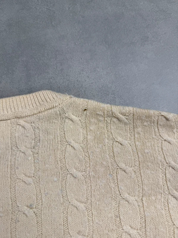 Lacoste Cable Knit Sweater – Beige – Größe S