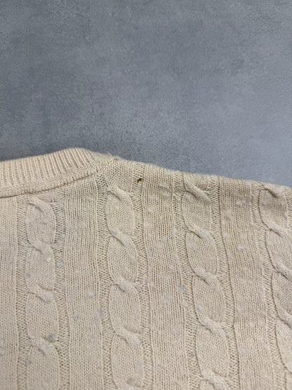 Lacoste Cable Knit Sweater – Beige – Größe S