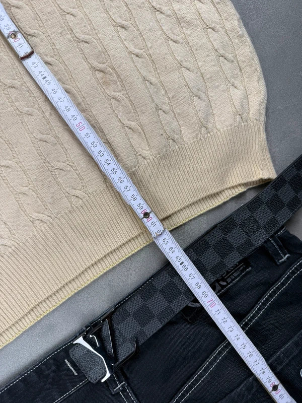 Lacoste Cable Knit Sweater – Beige – Größe S