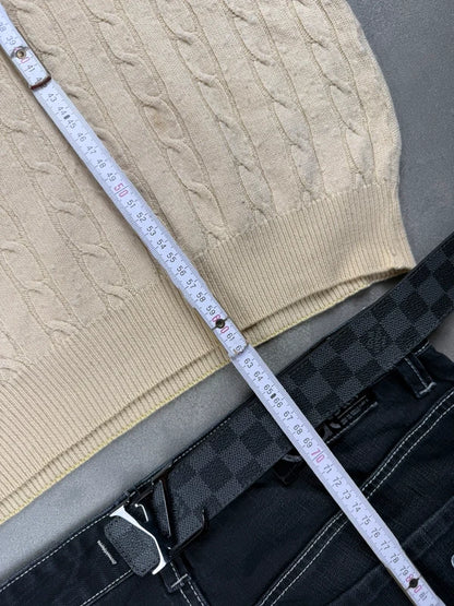 Lacoste Cable Knit Sweater – Beige – Größe S