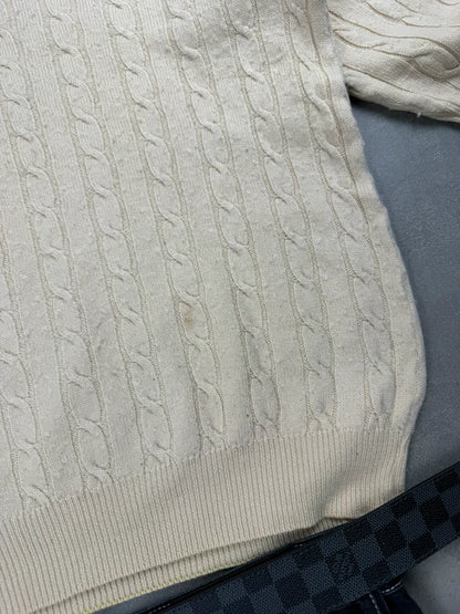 Lacoste Cable Knit Sweater – Beige – Größe S