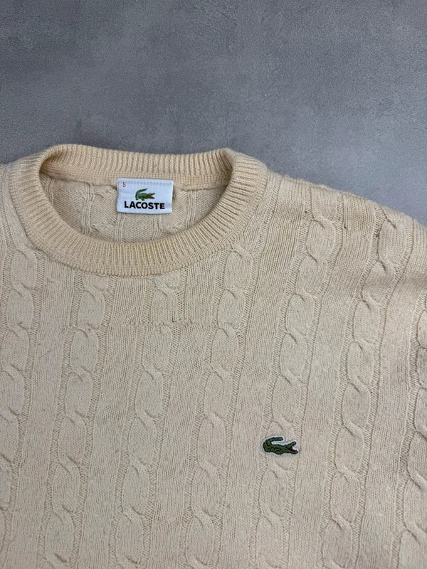 Lacoste Cable Knit Sweater – Beige – Größe S