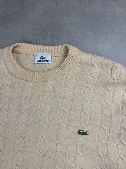 Lacoste Cable Knit Sweater – Beige – Größe S