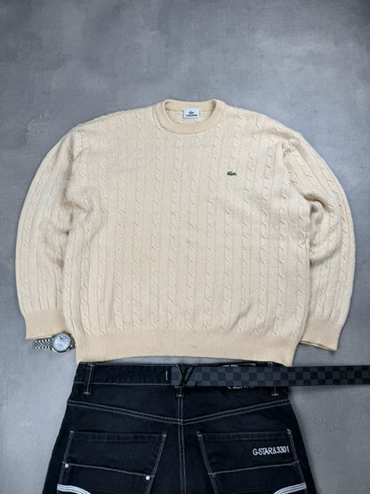 Lacoste Cable Knit Sweater – Beige – Größe S