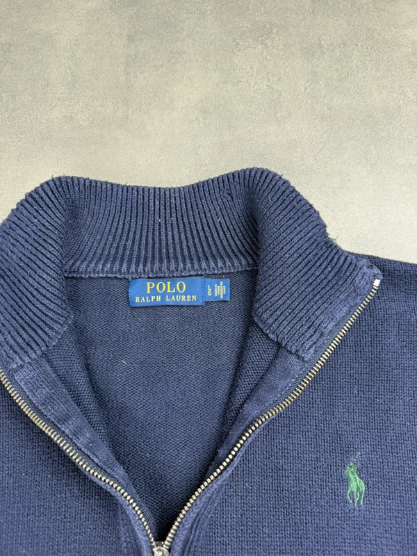 Ralph Lauren Quarter Zip Sweater – Marineblau – Größe L