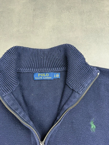 Ralph Lauren Quarter Zip Sweater – Marineblau – Größe L