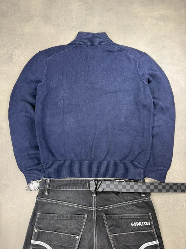 Ralph Lauren Quarter Zip Sweater – Marineblau – Größe L