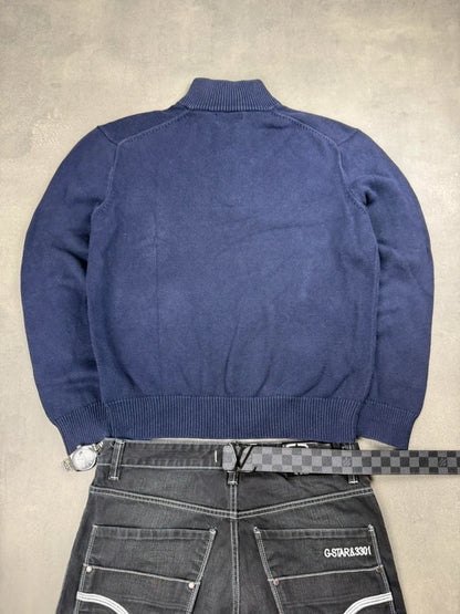 Ralph Lauren Quarter Zip Sweater – Marineblau – Größe L