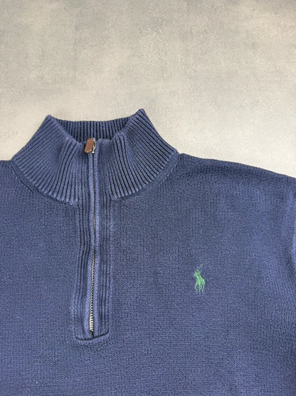 Ralph Lauren Quarter Zip Sweater – Marineblau – Größe L