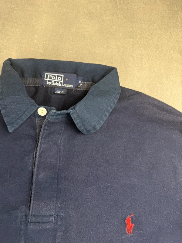 Ralph Lauren Langarm Poloshirt – marineblau – Größe L