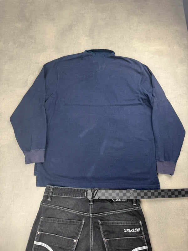 Ralph Lauren Langarm Poloshirt – marineblau – Größe L