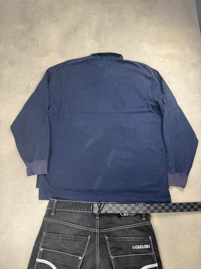 Ralph Lauren Langarm Poloshirt – marineblau – Größe L