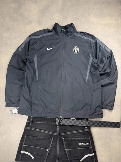 Juventus Turin Nike Track Jacket – Schwarz Grau – Vintage – Größe L