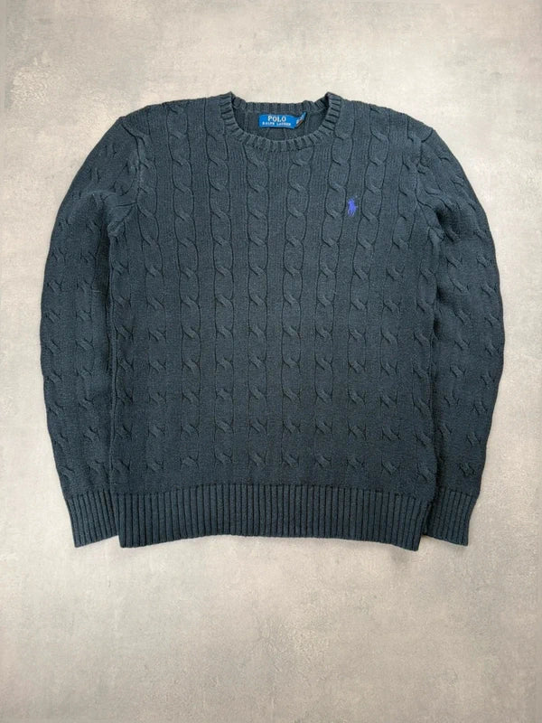 Ralph Lauren Cable Knit Sweater – schwarz – größe S