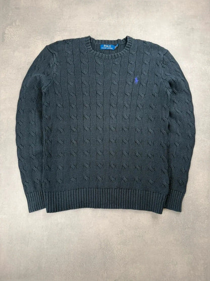 Ralph Lauren Cable Knit Sweater – schwarz – größe S