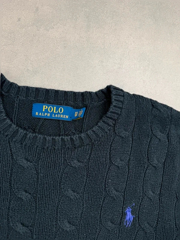 Ralph Lauren Cable Knit Sweater – schwarz – größe S