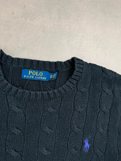 Ralph Lauren Cable Knit Sweater – schwarz – größe S