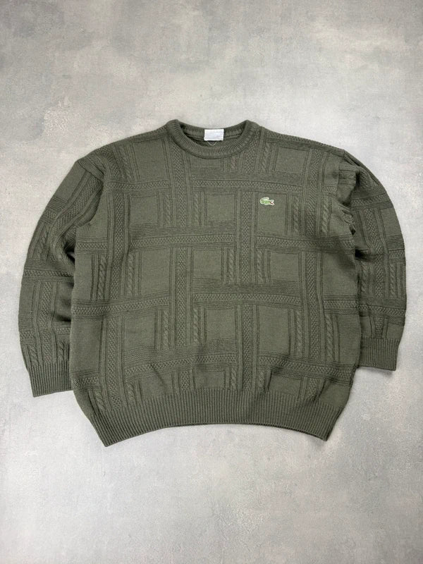 Lacoste Pattern Knit Sweater – Grün – Größe S