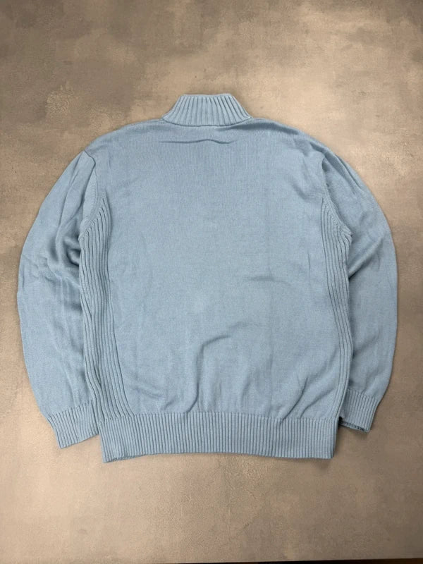 Lacoste Quarter Zip Strickpullover – Blau – Größe XL