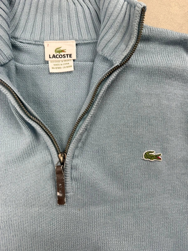 Lacoste Quarter Zip Strickpullover – Blau – Größe XL
